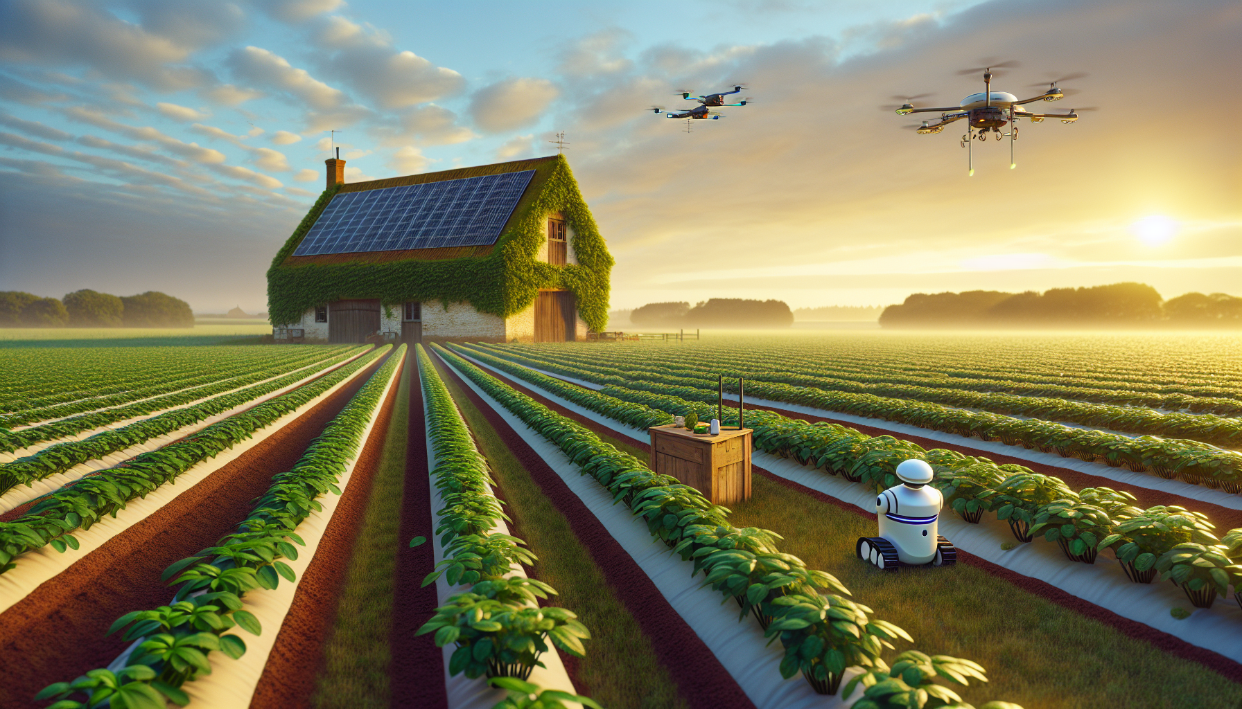Future vision of autonomous farming technology on a British farm